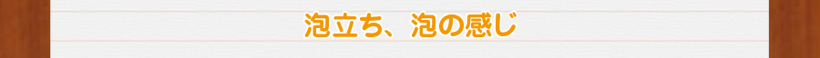 泡立ち、泡の感じ